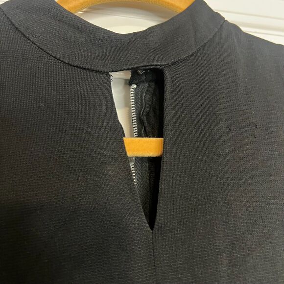 VTG Early 60s Mod Mini Dress Black Keyhole Purple Flower Print Swirl Skirt Belt - Picture 3 of 16